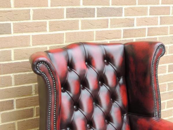 Image 10 of Queen Anne Chesterfield Ox Blood Armchair (UK Delivery)