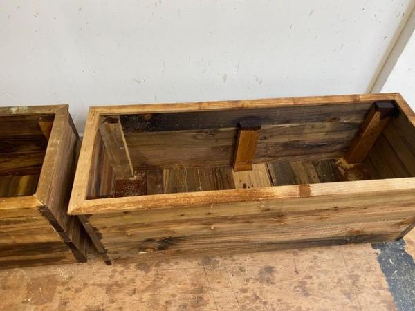 Image 4 of Pair of Rustic Treated Garden Planter Raised Beds