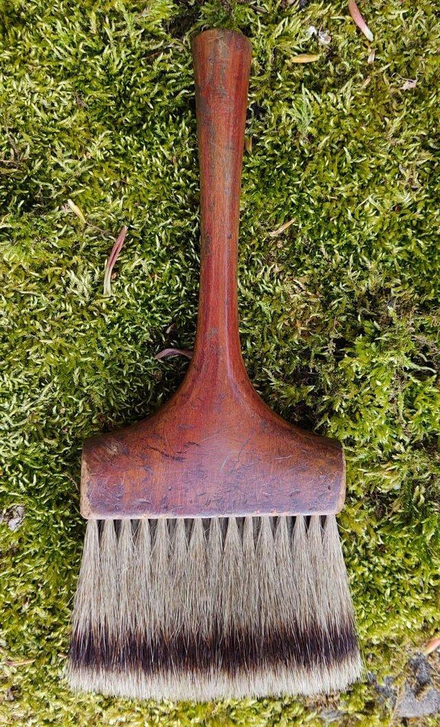 Preview of the first image of A Rare Antique Hardwood Badger Brush.