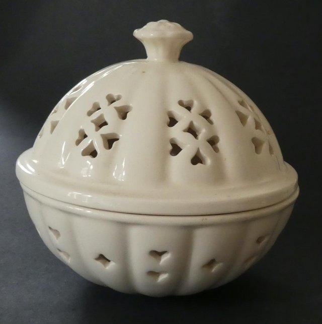 Preview of the first image of Royal Creamware Pot Pourri container.