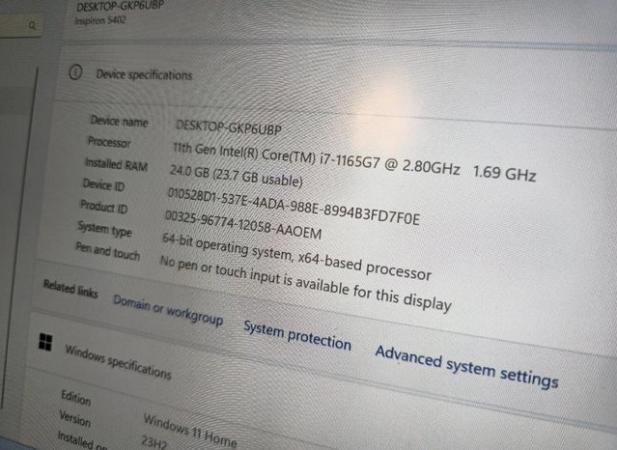 Image 3 of Dell Inspiron 5402 Laptop Silver Intel i7 Windows11 Nvidia