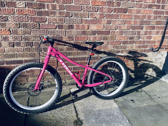 Preview of the first image of TREK Roscoe 24” Vibrant Pink mountain bike.