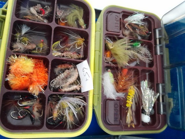 Preview of the first image of Varius unused Trout Flies boxed.