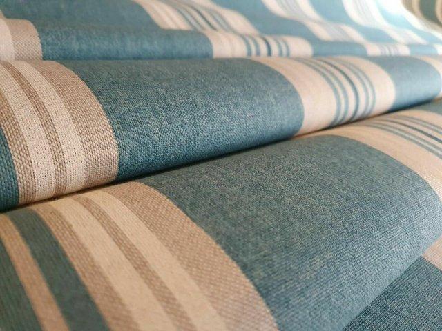Preview of the first image of BC Fabrics Java Stripe in Azul - Curtains, Blinds - 28 Metre.