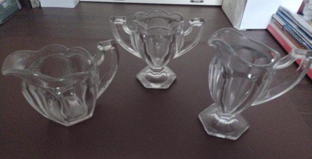 Preview of the first image of Vintage Sturdy Glassware Jugs.