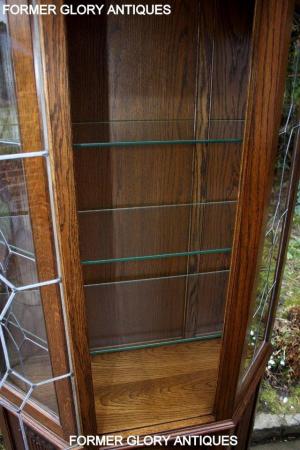 Image 50 of OLD CHARM LIGHT OAK CANTED CHINA DISPLAY CABINET STAND UNIT