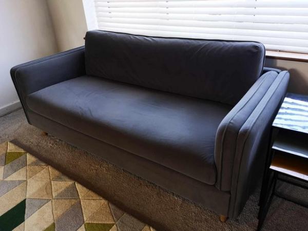 Image 1 of 2x Ash Grey 3 seater sofas
