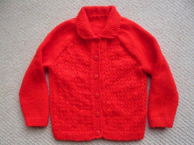 Preview of the first image of Cardigan - toddler, girls' fastening, Peter Pan collar.