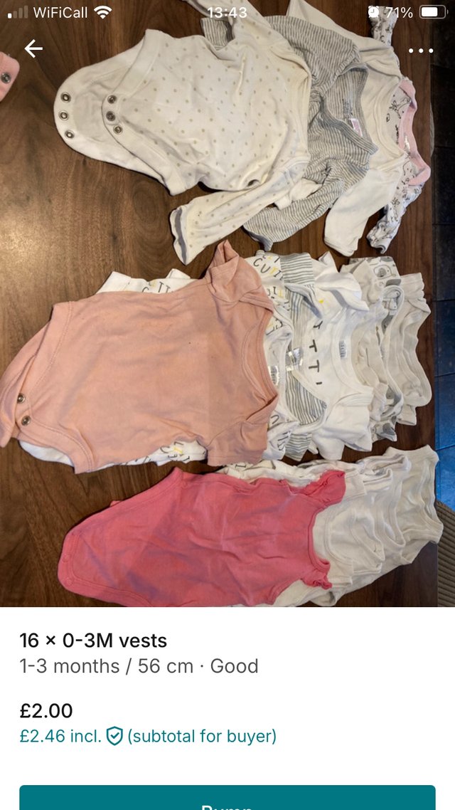 Preview of the first image of 0-3 month girls clothes bundle.