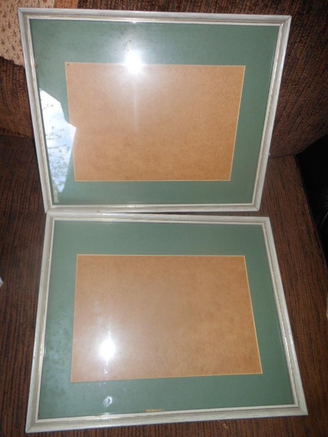 Preview of the first image of Picture Frames Green Mounts 16.75 x 13.5 Inches - PAIR.