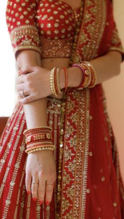 Image 9 of Stylish Red Silk Bridal Lehenga