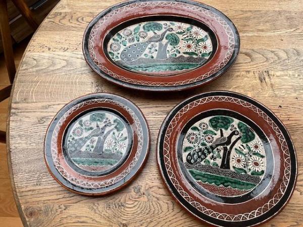 Image 3 of Mexican Hand Painted Earthenware Dining Plates