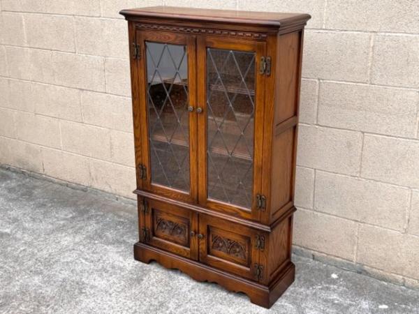 Image 3 of AN OLD CHARM LIGHT OAK BOOKCASE DVD CD DISPLAY CABINET UNIT