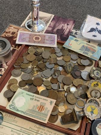 Image 2 of Joblot of Collectable items. Coins, notes, curios, military