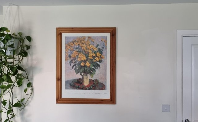 Preview of the first image of Monet Framed print "bouquet de chrysanthemes".