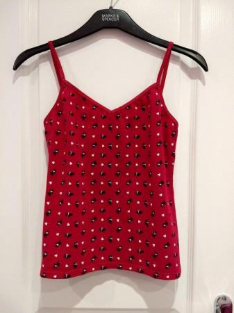 Image 6 of New Women's Bhs Summer Pyjama Cami Top Size 10 12 Red