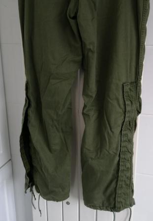 Image 8 of Ex-Forces Green Cargo Trousers.  Waist 30" to 36".