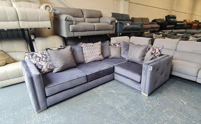 Image 1 of Titan corner sofa in Festival Steel/Grey Mix fabric