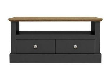 Preview of the first image of DEVON 2 DRAWER COFFEE TABLE  CHARCOAL AND OAK.