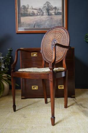 Image 16 of Victorian Edwardian Walnut Rattan Occasional Chair