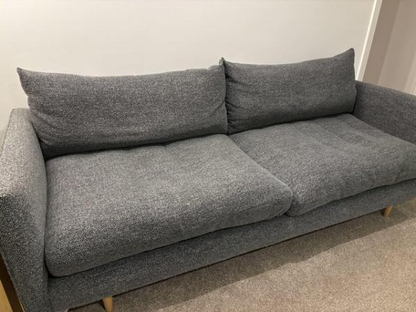 Image 1 of 3 Seater Grey Boucle Sofa