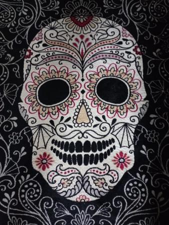 Image 2 of Large Candy Skull Rug, Great Condition.
