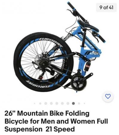 Image 2 of New 26''.Mountain Bike Folding Bicycle for Men Women Full Su