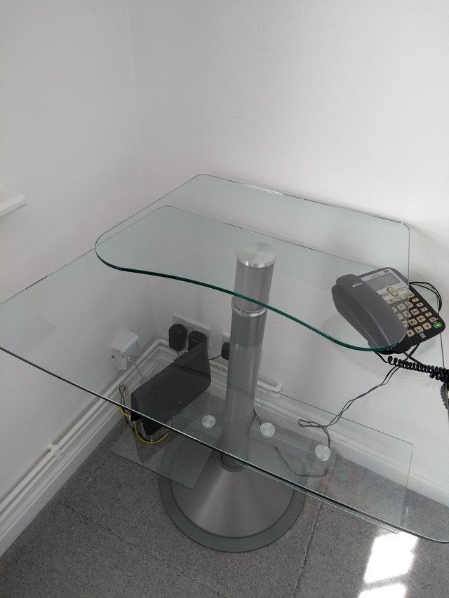 Preview of the first image of Glass Computer Desk Good Condition.