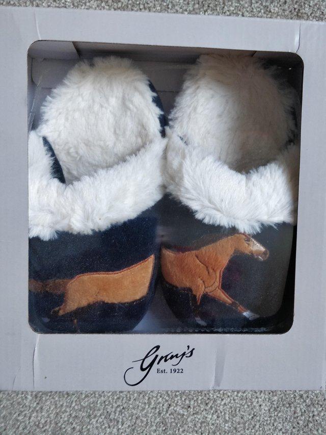 Preview of the first image of Gallop slippers. New in box size 1-4.