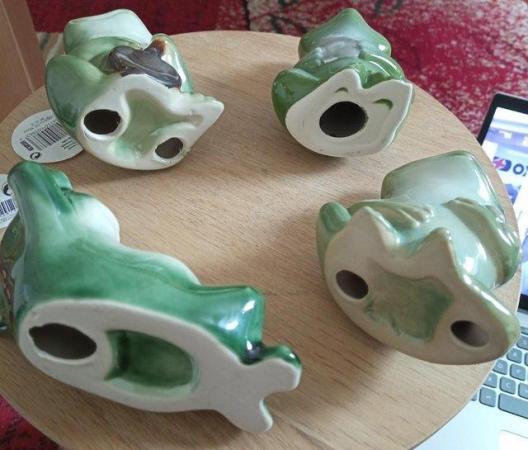 Image 3 of Set of 4 glazed frog ornaments