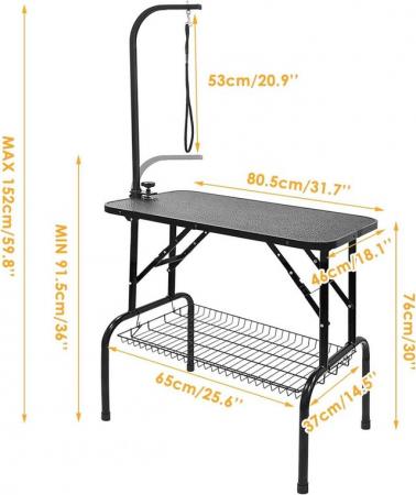 Image 3 of Dog Grooming Table, with additional arm, plus attachments.