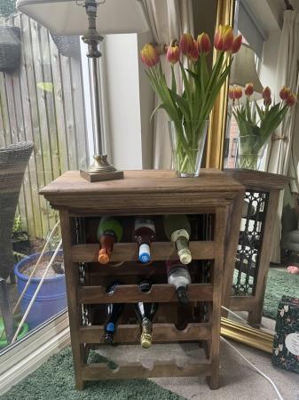 Image 2 of Wooden Wine Rack - lovely piece of Mexican Style storage