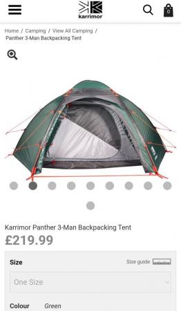 Image 16 of Karrimor Panther 3 (3 man) USED ONLY ONCE!