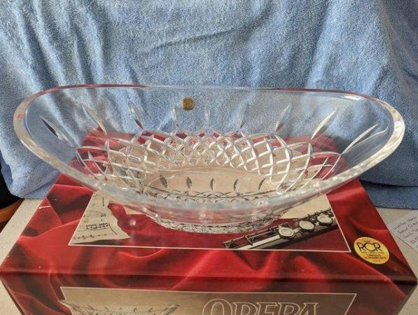Image 1 of Crystal Glass Oval Dish Made In Italy