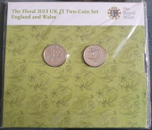 Image 1 of R.Mint The Floral £1 2-Coin Set England & Wales