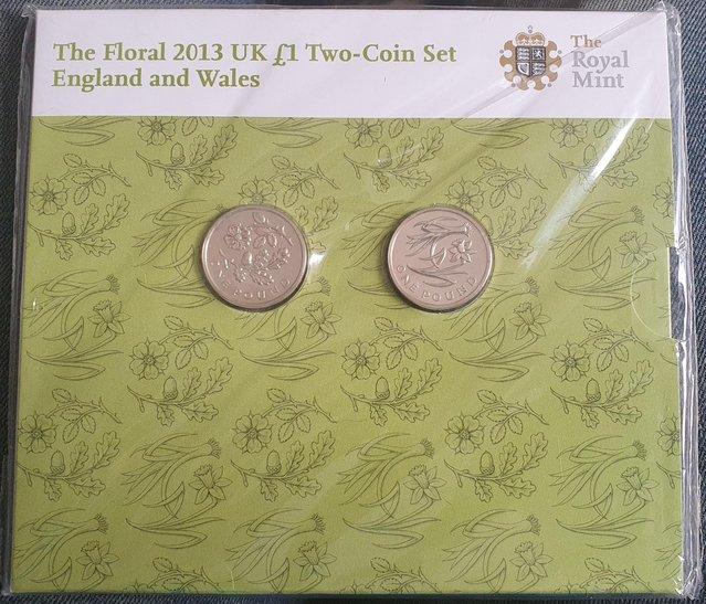 Preview of the first image of R.Mint The Floral £1 2-Coin Set England & Wales.