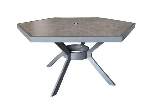 Image 1 of Bettina 6 Seater Hexagon Table with Ceramic Glass