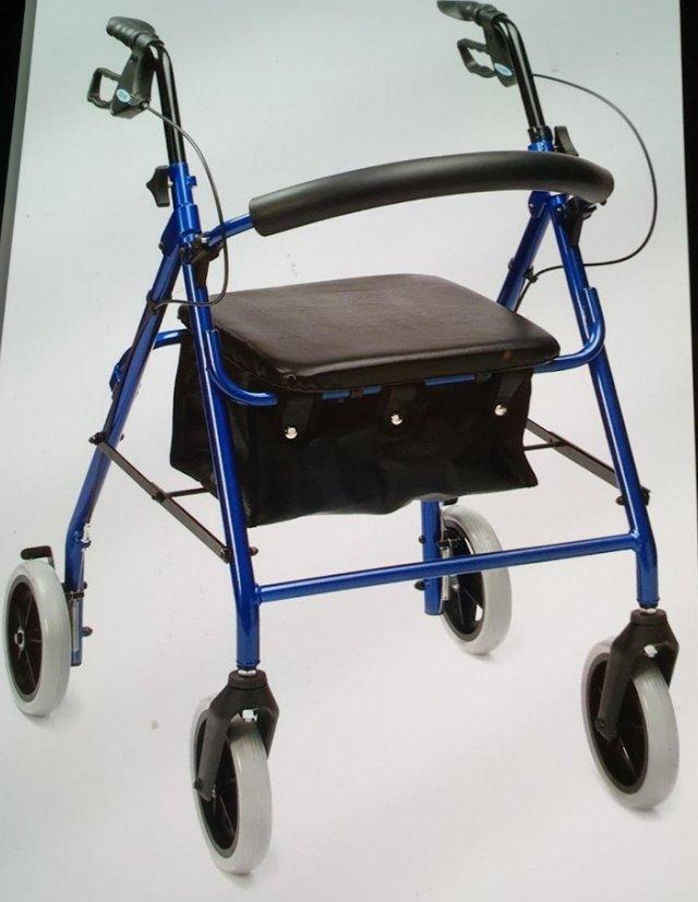 Preview of the first image of Mobility Rolator Blue lightweight with bag.
