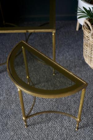 Image 9 of French Hollywood Revival Brass & Glass Coffee Table 1970s