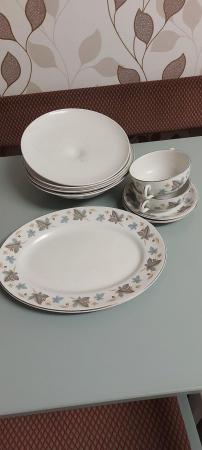 Image 1 of Vinewood Ridgway White Mist dinner table dishes.