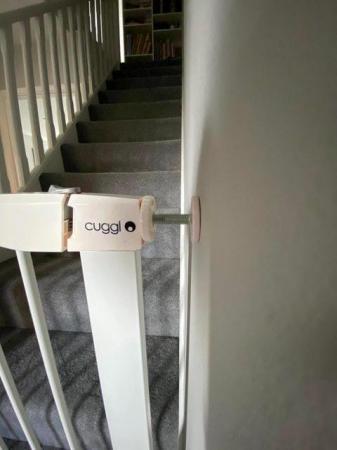 Image 3 of White safety stairs gate for children or pets