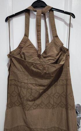 Image 12 of New NEXT Brown Halter Dress Size 12