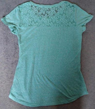 Image 2 of Superdry turquoise lace design short-sleeved t-shirt-size 12