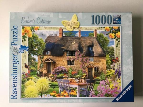 Image 3 of Ravensburger 1000 pice jigsaw titled Bakers Cottage.