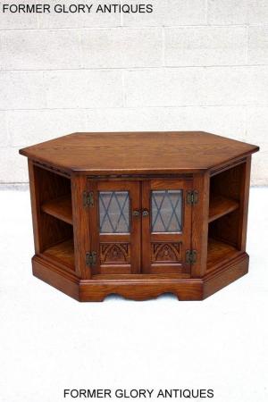 Image 44 of AN OLD CHARM LIGHT OAK CORNER TV DVD CD CABINET STAND TABLE