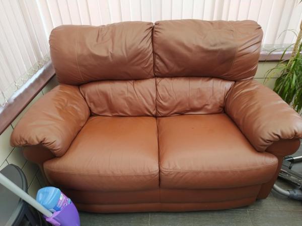 Image 1 of TWO SEATER SETTEE AND CHAIR IN GOOD CONDITION