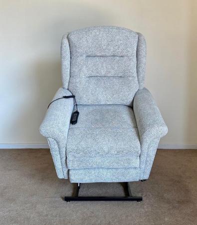 Image 5 of PRIDE ELECTRIC RISER RECLINER DUAL MOTOR GREY CHAIR DELIVERY
