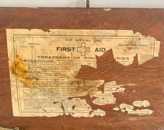Image 4 of Old wooden First-Aid box.