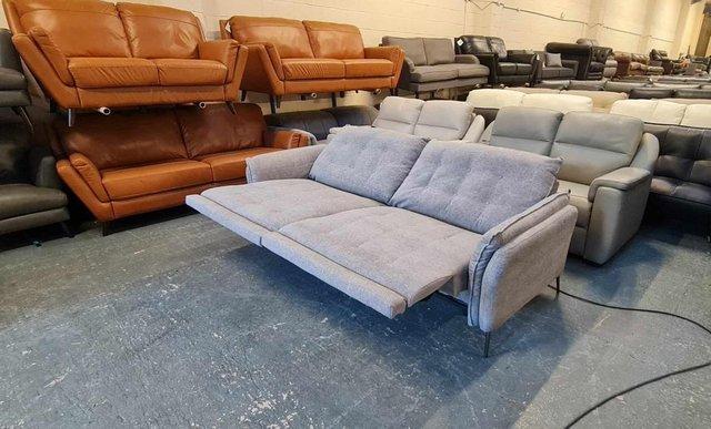 Image 12 of Bolzano grey fabric electric recliner 3 seater sofa