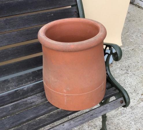 Image 1 of NEW Hepworth Terracotta Clay chimney pot, roll top.